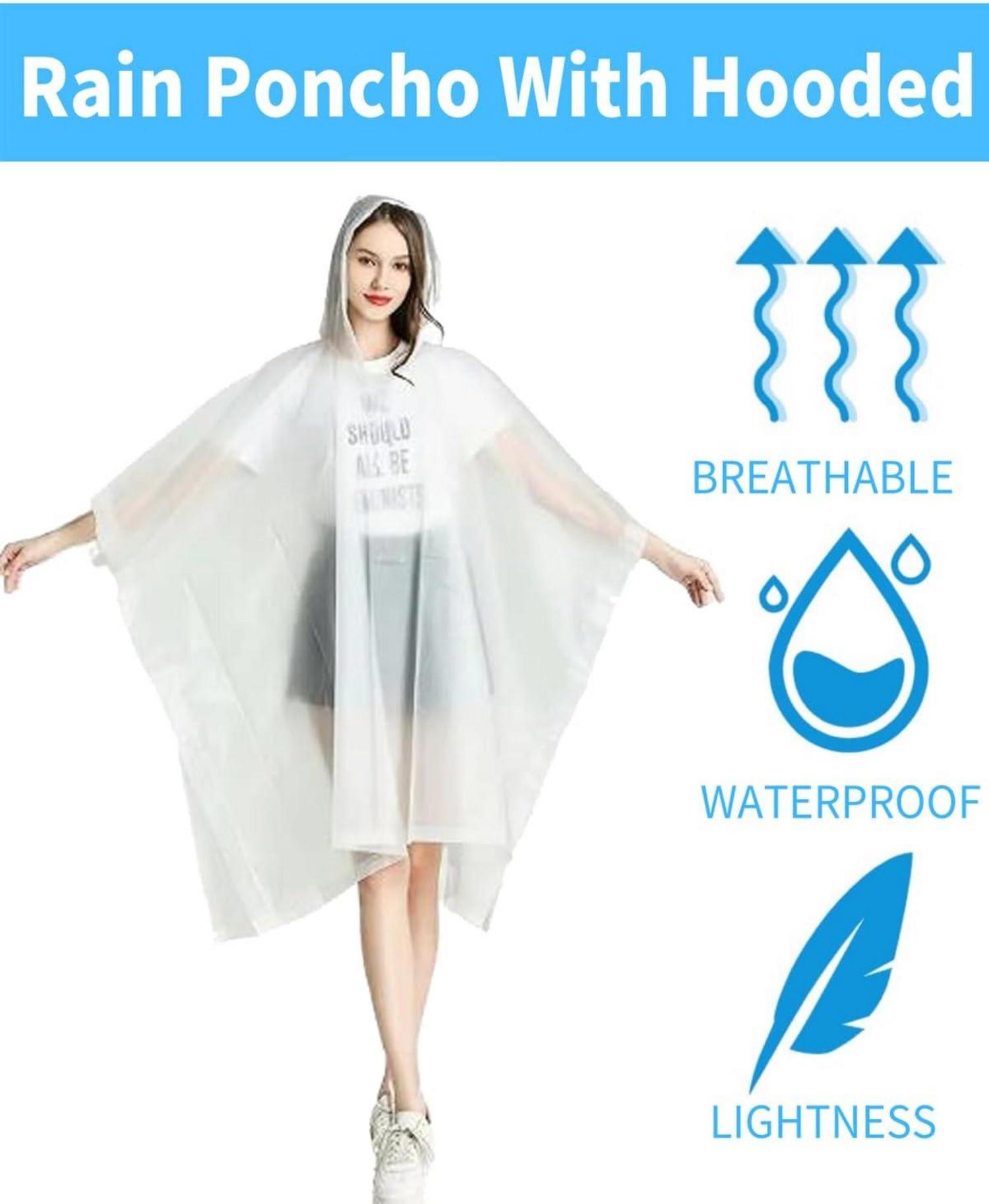 Gerhannery Schwarz Regenponcho Herren Damen 2 Stück - Wasserdicht Festival Regencape UV-Schutz - Outdoor Regenjacke Sharing-Size
