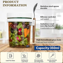 2er Pack Overnight Oats Gläser 350ml mit Deckel Löffel