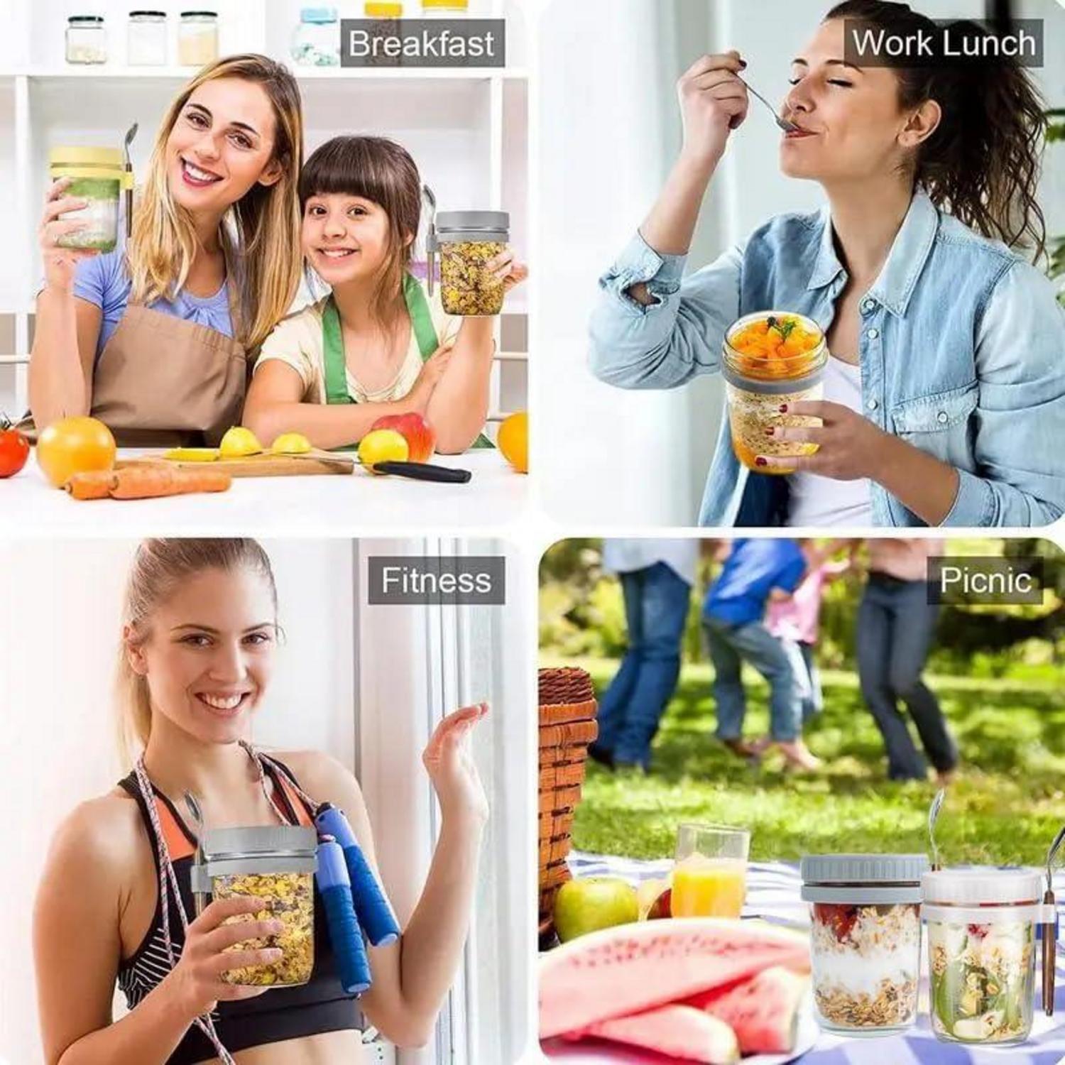 2er Pack Einmachgläser 350ml für Overnight Oats Müsli Salat
