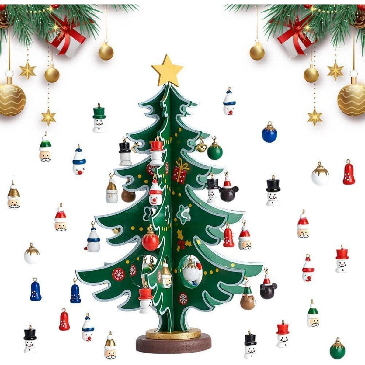 DIY Adventskalender Kinder mit Mini Weihnachtsbaum & 30 Anhängern
