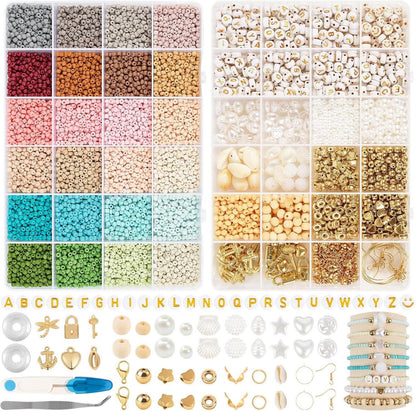 Perlen Armband Set 24 Bunt DIY Schmuck Making Weihnachten Kit