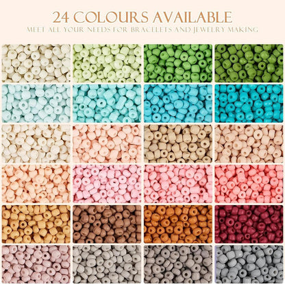 RUBY 3mm Perlen Armband Set Bunte Glas Holz Perlenset Weihnachten DIY Kit