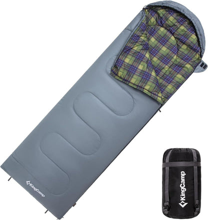 Vielseitiger KingCamp Schlafsack für Outdoor Camping 220×75cm Grau