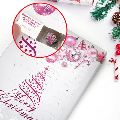 MJARTORIA Adventskalender 2024 für Mädchen - DIY Schmuck Set - 24 Überraschungen, Rosa