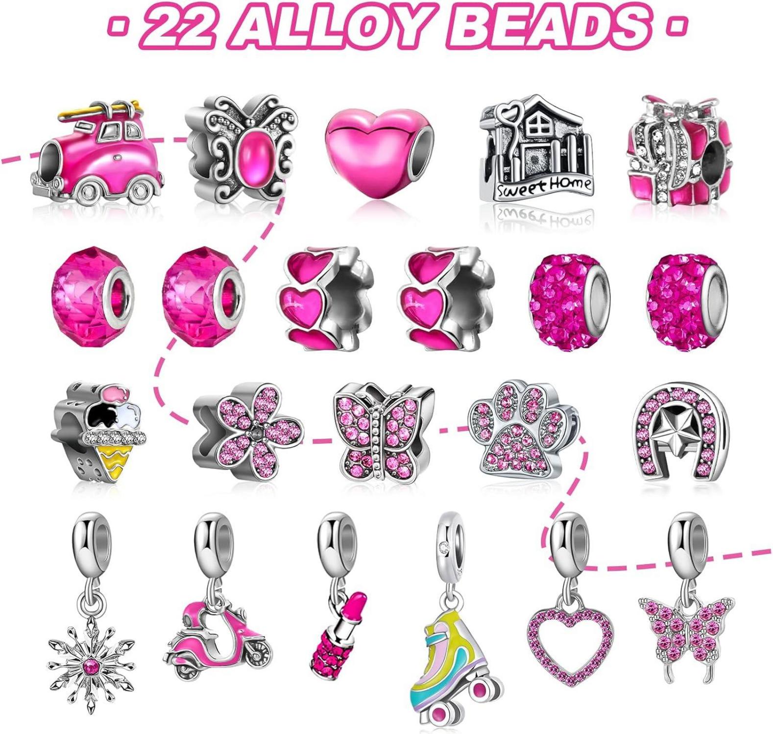 MJARTORIA Adventskalender Schmuck Mädchen 2024 DIY Armkette Charms