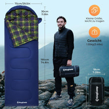 KingCamp Schlafsack Outdoor Baumwoll-Touch-Innenfutter Blau