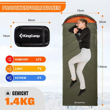 KingCamp Schlafsack Deckenschlafsack 3-4 Jahreszeiten