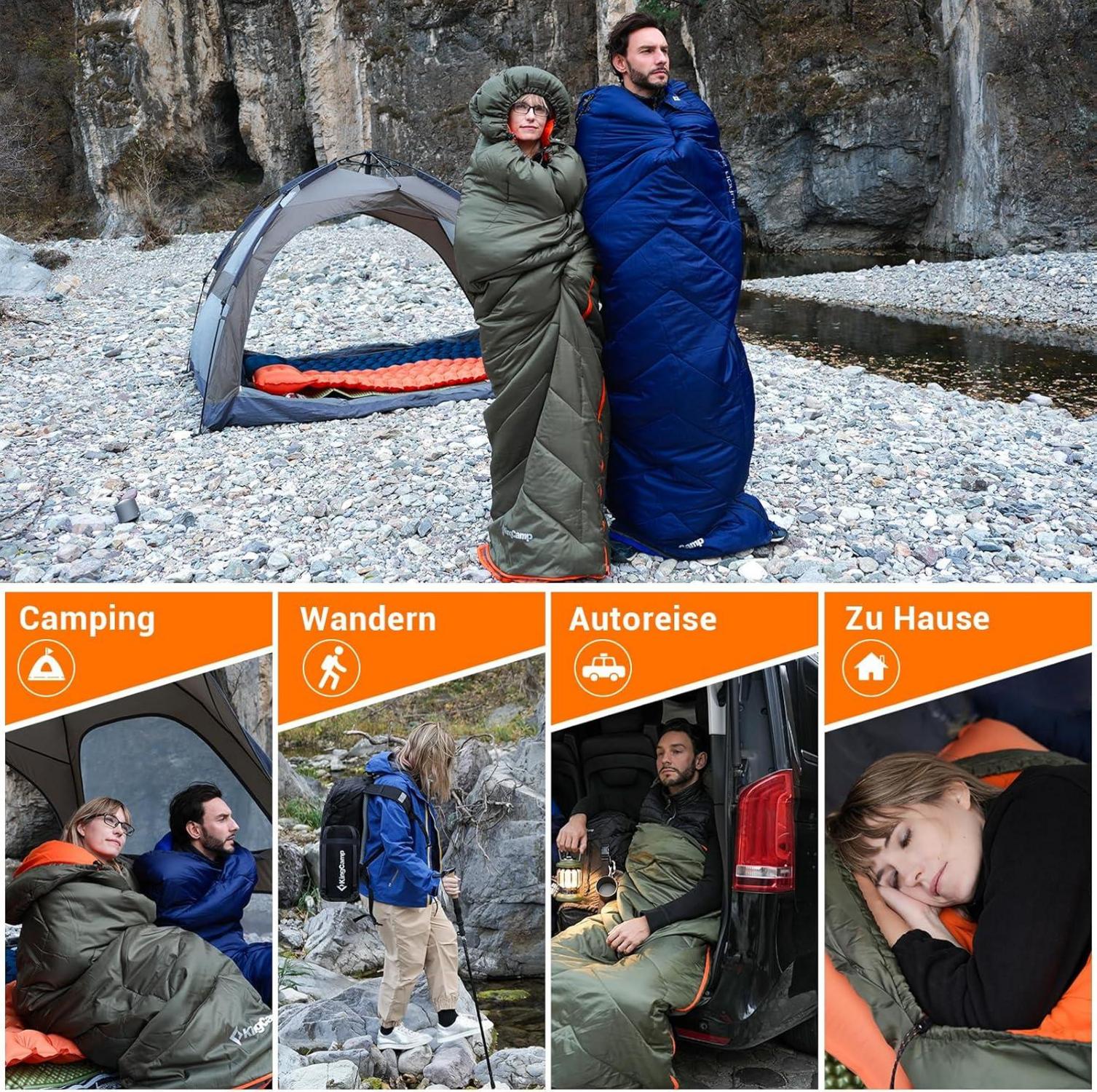 Schlafsack Deckenschlafsack Outdoor 3-4 Jahreszeiten Erwachsene Kinder