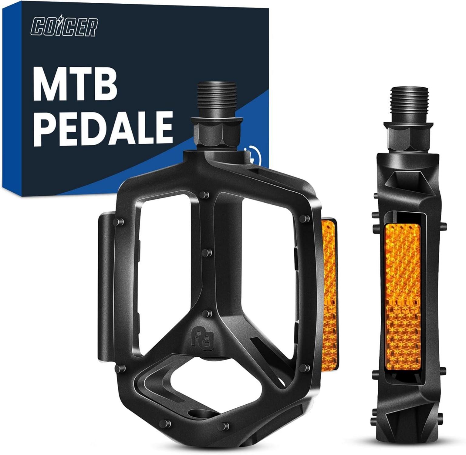 Fahrradpedale Aluminium mit Reflektoren rutschfeste Plattform 9/16