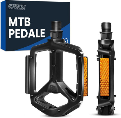 Fahrradpedale Aluminium mit Reflektoren rutschfeste Plattform 9/16