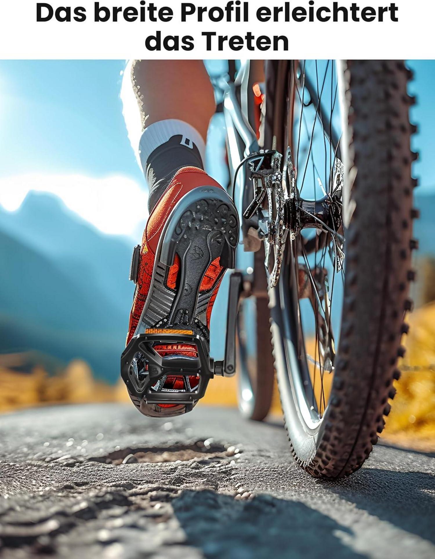 Fahrradpedale Aluminium mit Reflektoren rutschfeste Plattform 9/16