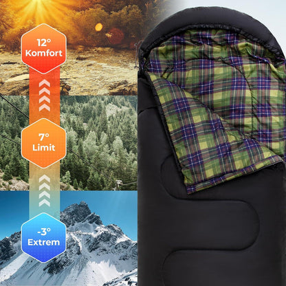 KingCamp Vielseitiger Outdoor Schlafsack Baumwoll-Touch-Innenfutter