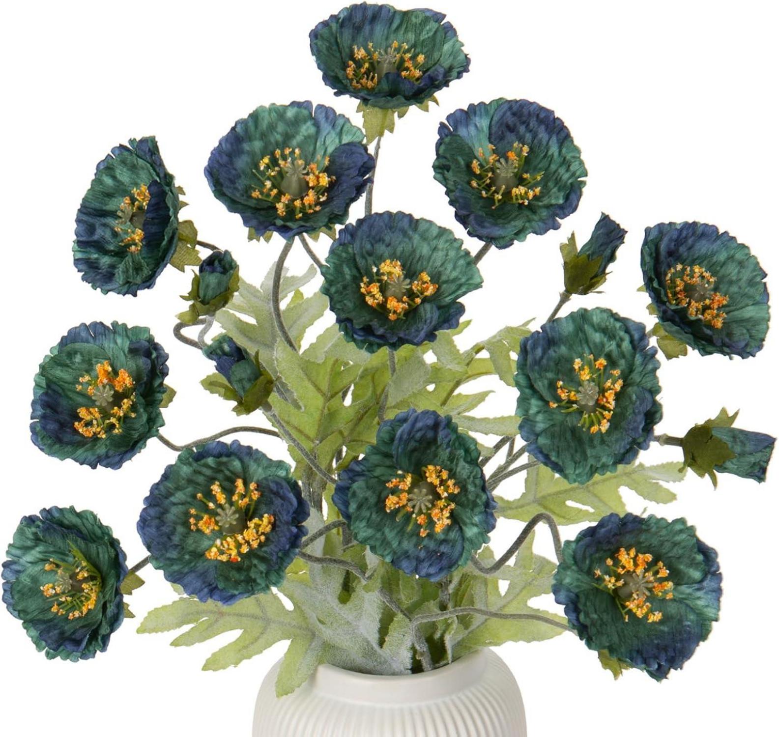 3er Set Künstliche Mohnblume Kunstblumen Deko Höhe 70cm Blüte 7cm