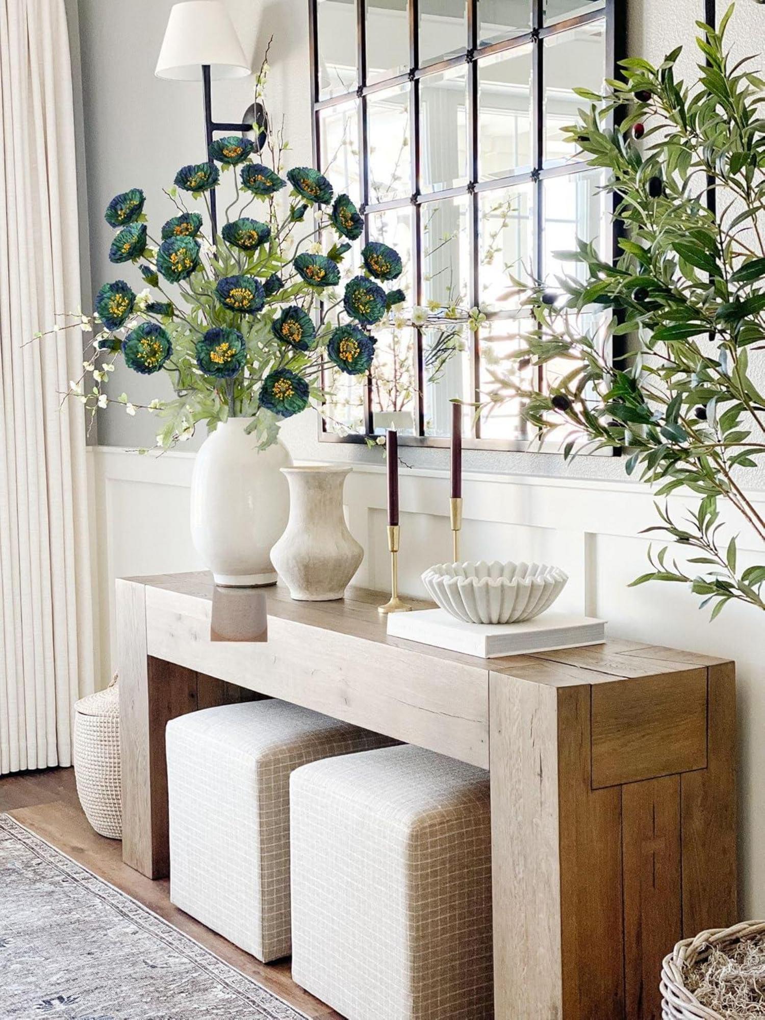 3er Set Künstliche Mohnblume Kunstblumen Deko Höhe 70cm Blüte 7cm