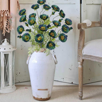 3er Set Künstliche Mohnblume Kunstblumen Deko Höhe 70cm Ø 7cm Grün