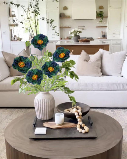 Künstliche Mohnblume Set Deko Blumenstrauß 70cm 5PCS