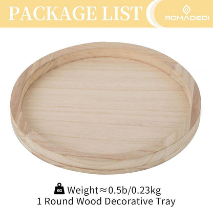 Romadedi Holztablett 30cm Landhaus Deko Kerzentablett Rustikal