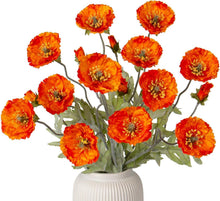 Künstliche Mohnblume Dekoblumen Set Orange 3er-Pack 70cm Blüte 7cm