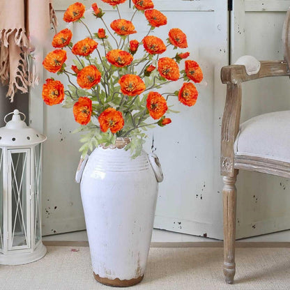3er Set Künstliche Mohnblume Kunstblumen 70cm Orange 3PCS