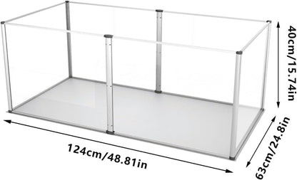 Acryl Kleintier Laufstall 6-tlg Indoor Freigehege 124x63x40 cm