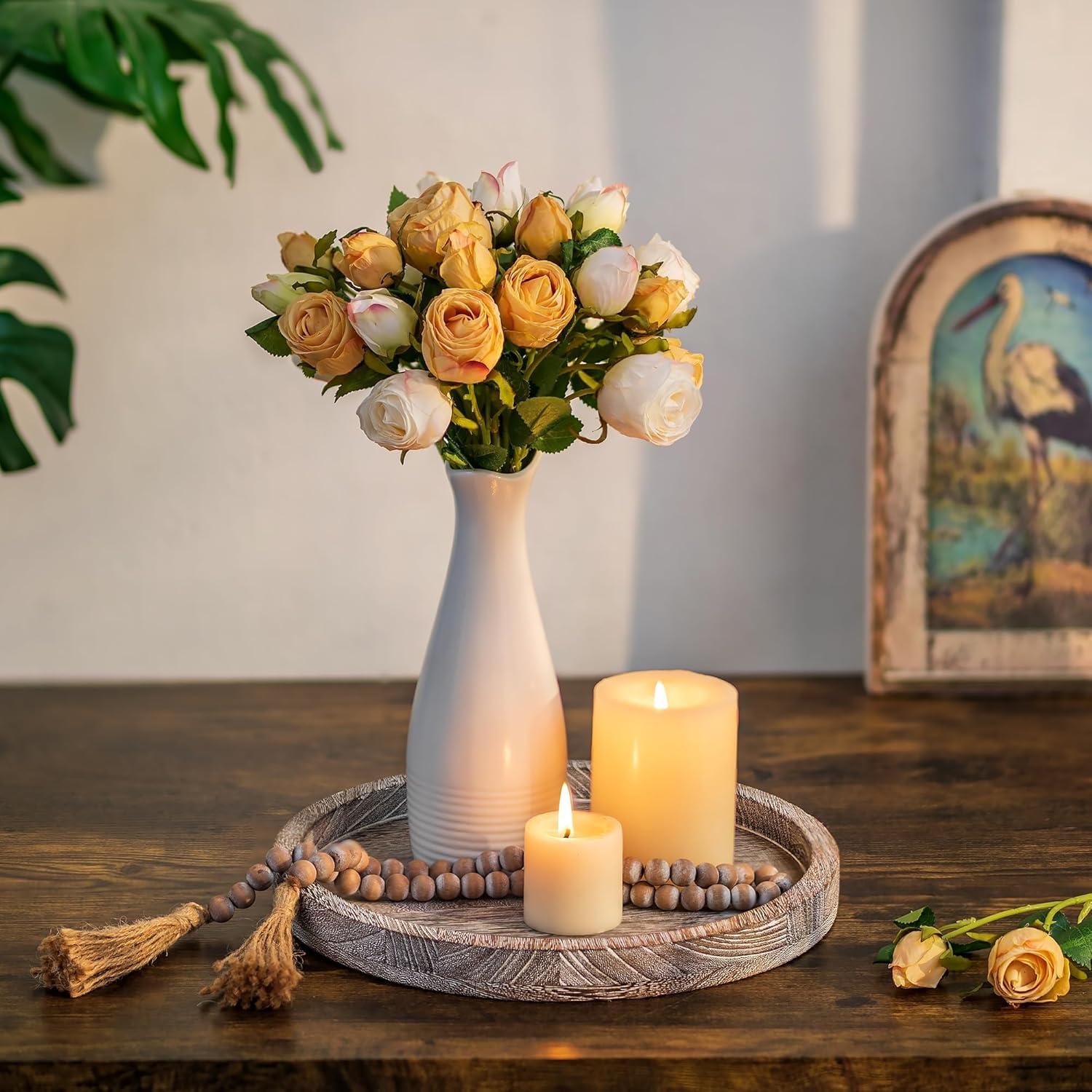 Rustikales Holztablett für Tischdeko 30cm - Deko Kerzentablett