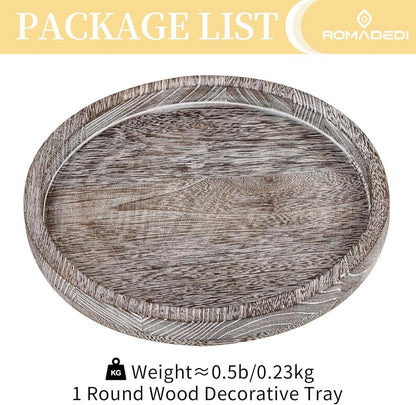 Holztablett Rund 30cm Deko Landhaus Stil Rustikal Couchtisch Wohnzimmer 1 Round