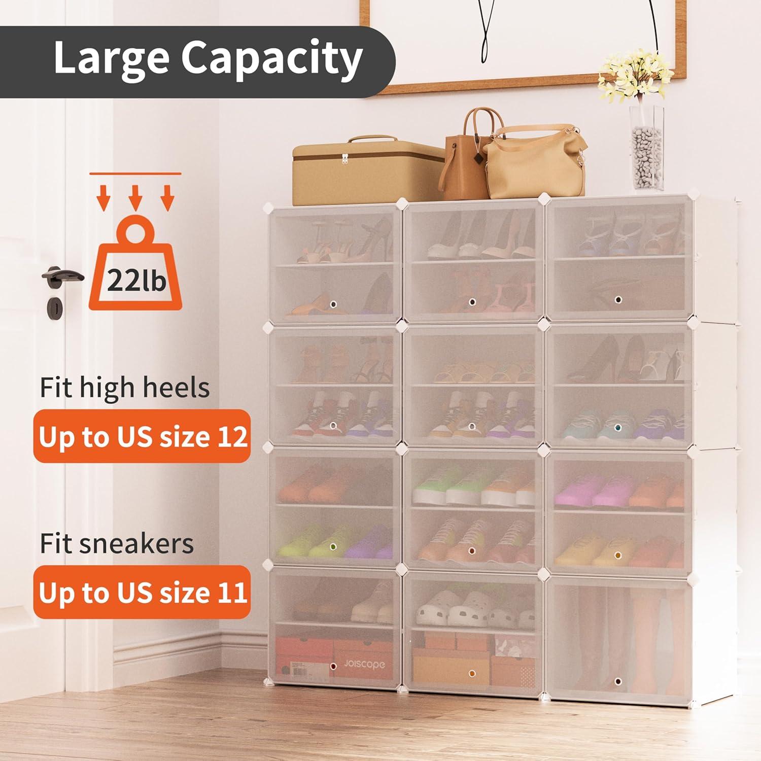 JOISCOPE DIY Schuhschrank Weiß Staubdicht Tragbare 12