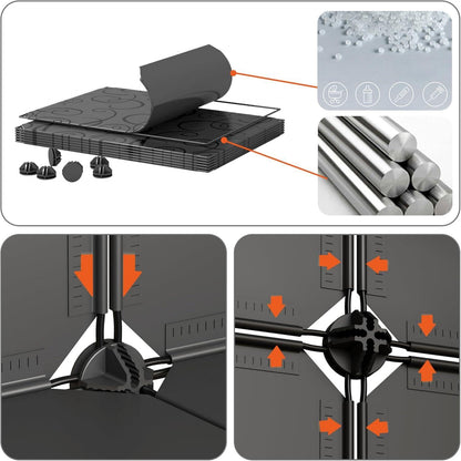 JOISCOPE DIY Schuhregal Schwarz Weiß 24 Paar Staubdichter Schuhschrank