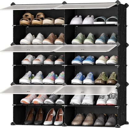 Schuhschrank Staubdicht Schwarz Transparent Tür DIY Modular 2x6