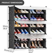 JOISCOPE DIY Schuhschrank Staubdicht Modular Schwarz 2x6