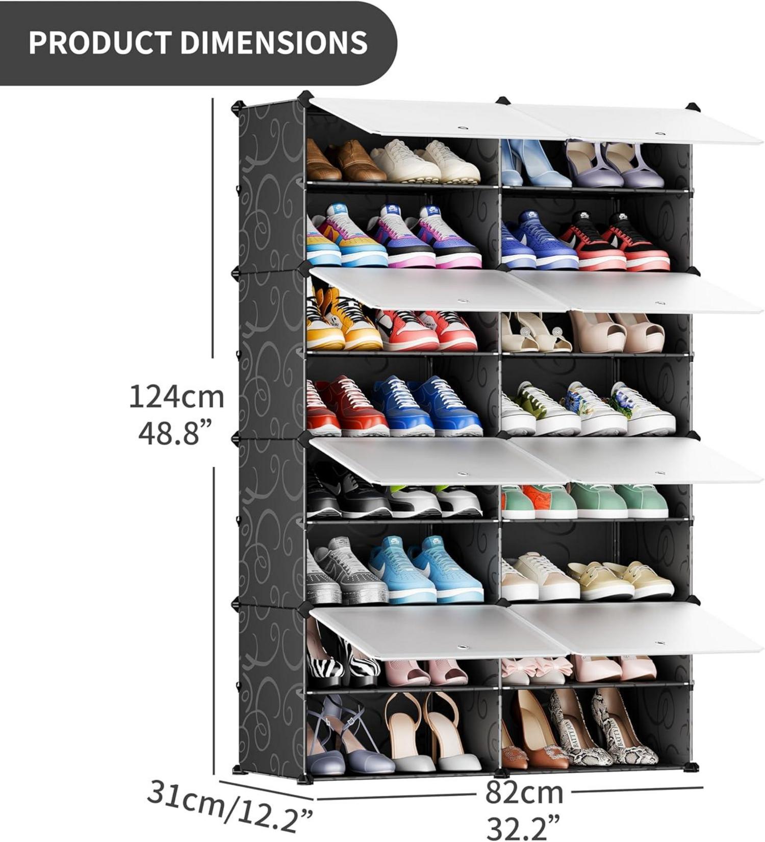 JOISCOPE Schuhschrank DIY Kunststoff Staubdicht Schwarz