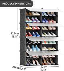 JOISCOPE Schuhschrank DIY Kunststoff Staubdicht Schwarz