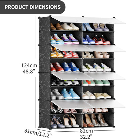 JOISCOPE Schuhschrank DIY Kunststoff Staubdicht Schwarz