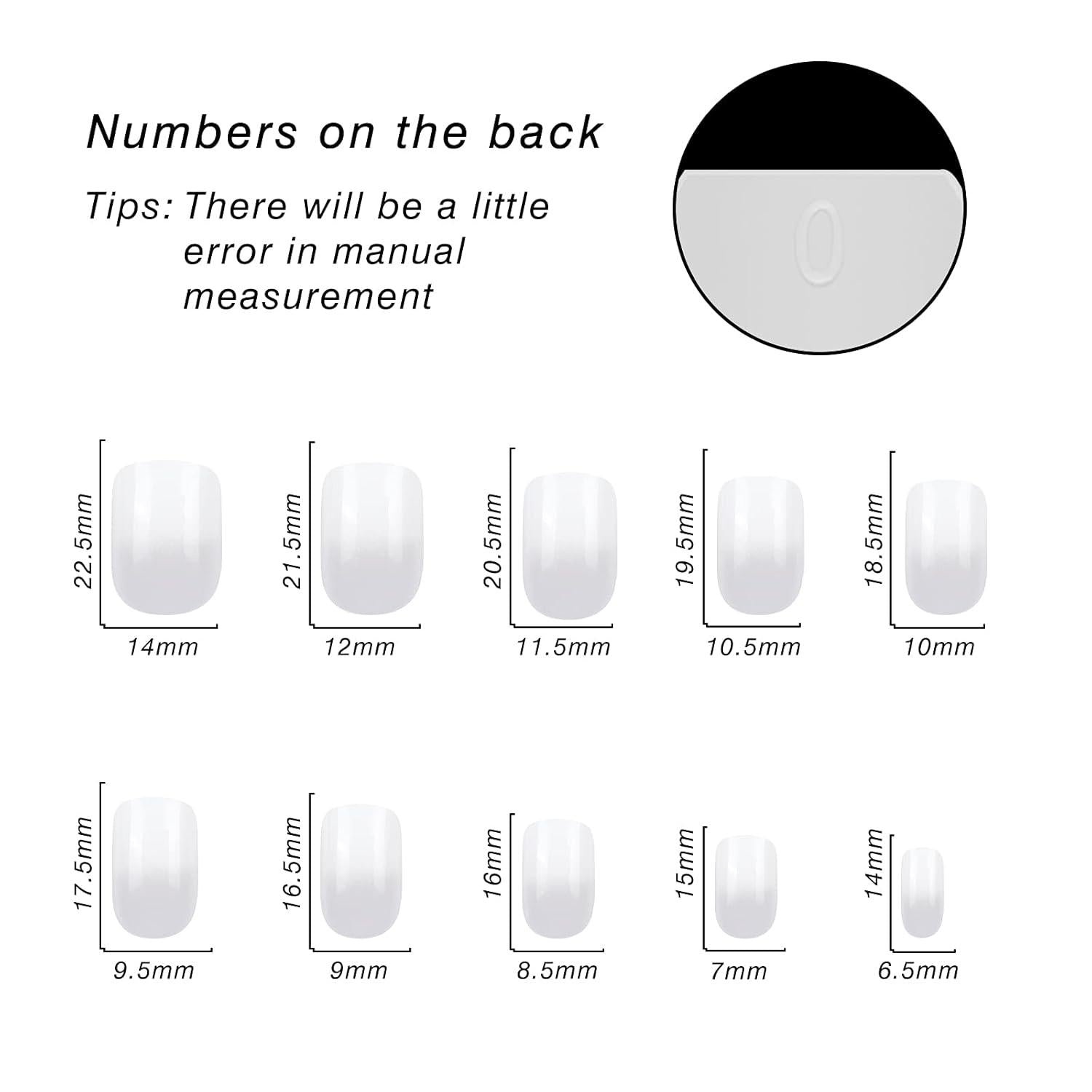 JUSTOTRY 24 Fake Nails Gradient Eckig Nägel Milchig Muster Kurz Künstliche Nägel