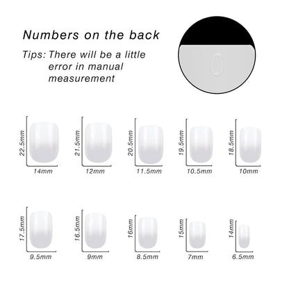 JUSTOTRY 24 Fake Nails Gradient Eckig Nägel Milchig Muster Kurz Künstliche Nägel