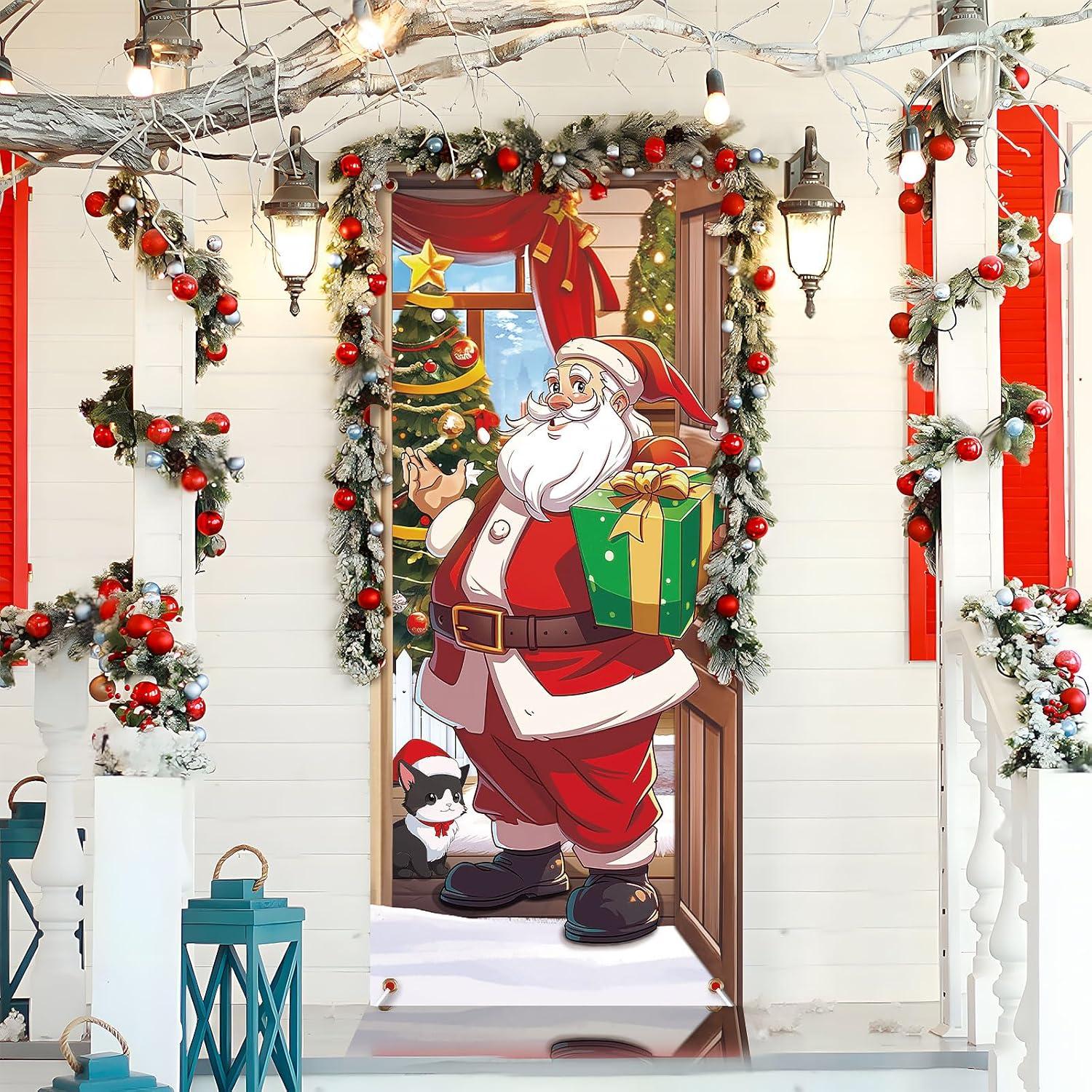 Weihnachts Türabdeckung 200x90 cm Deko Haustür Winter Festlichkeiten