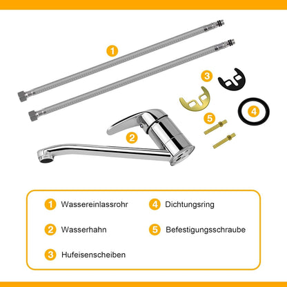 360° Schwenkbare Einhebel Küchenarmatur für Einzel-/Doppelspüle