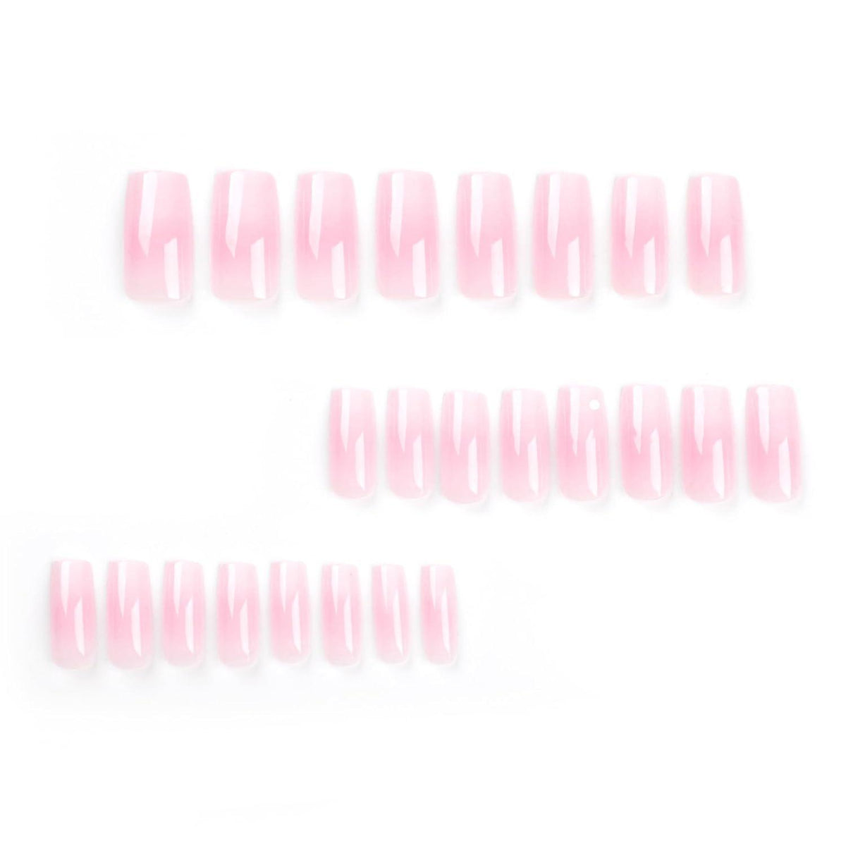 Rosa Weiß Gradient Press on Nails - Lange, Quadratische Fake Nägel