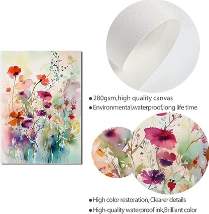 Herfair Blumen Poster 3er Set Leinwand Wandbilder Wohnzimmer Schlafzimmer 21 x