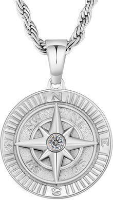 Goldkette 18K vergoldete Anhänger Kette 55,9cm mit Kompass