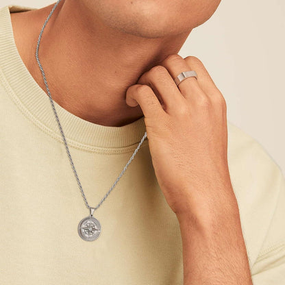 Goldkette 18K vergoldete Anhänger Kette 55,9cm mit Kompass