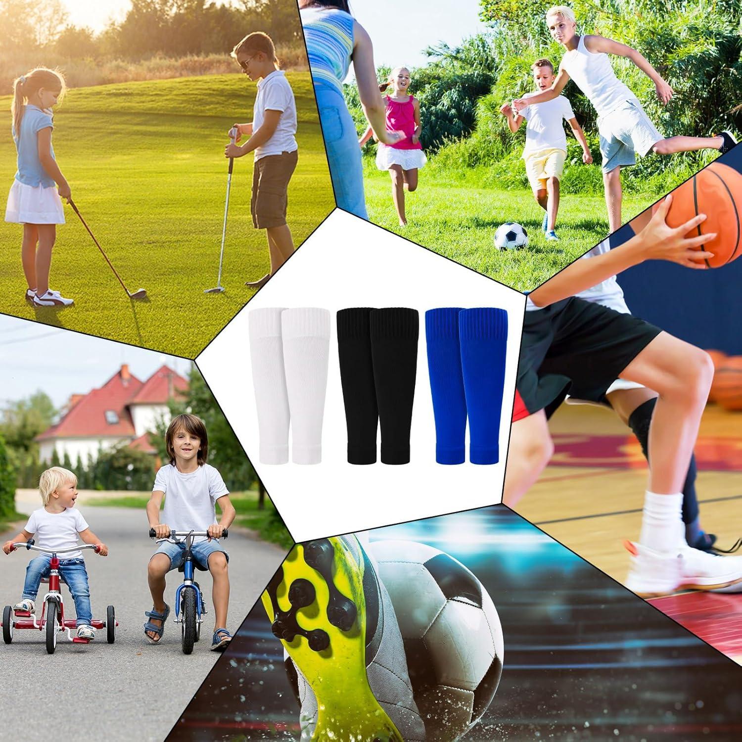 3 Paar Kinder Fußball Stutzen Sleeves Tubes Sportsocken 32-36 Schwarz
