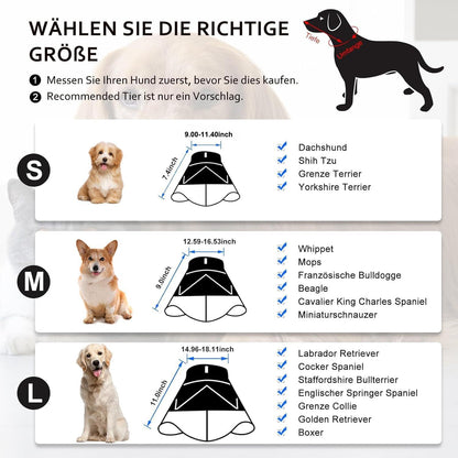 ROMANTIC BEAR Halskrause Hund Leckschutz Verstellbar Wasserdicht Schutzkragen