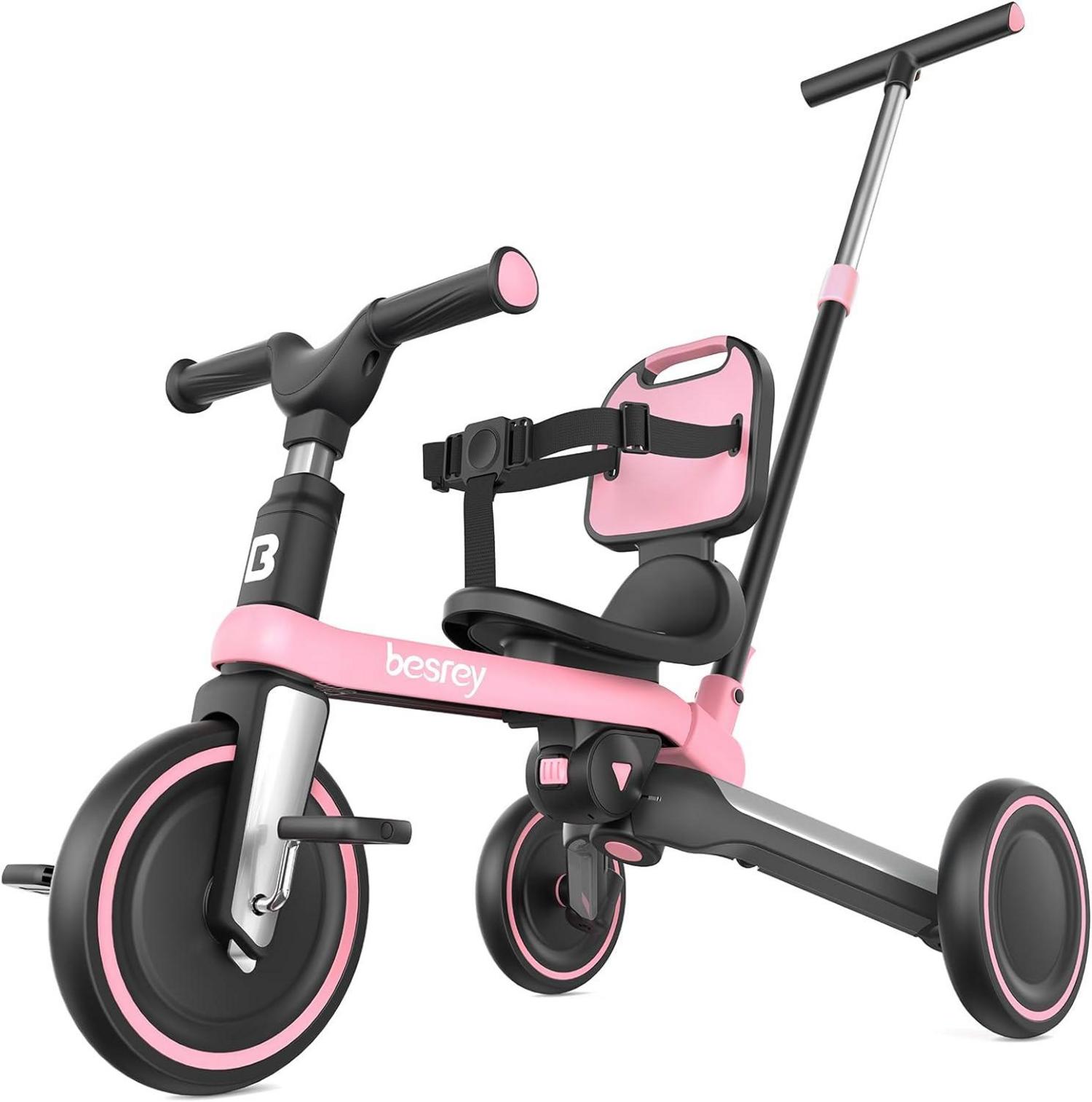 Besrey Kleinkindfahrrad Eltern-Lenkschiebegriff faltbar 1–3