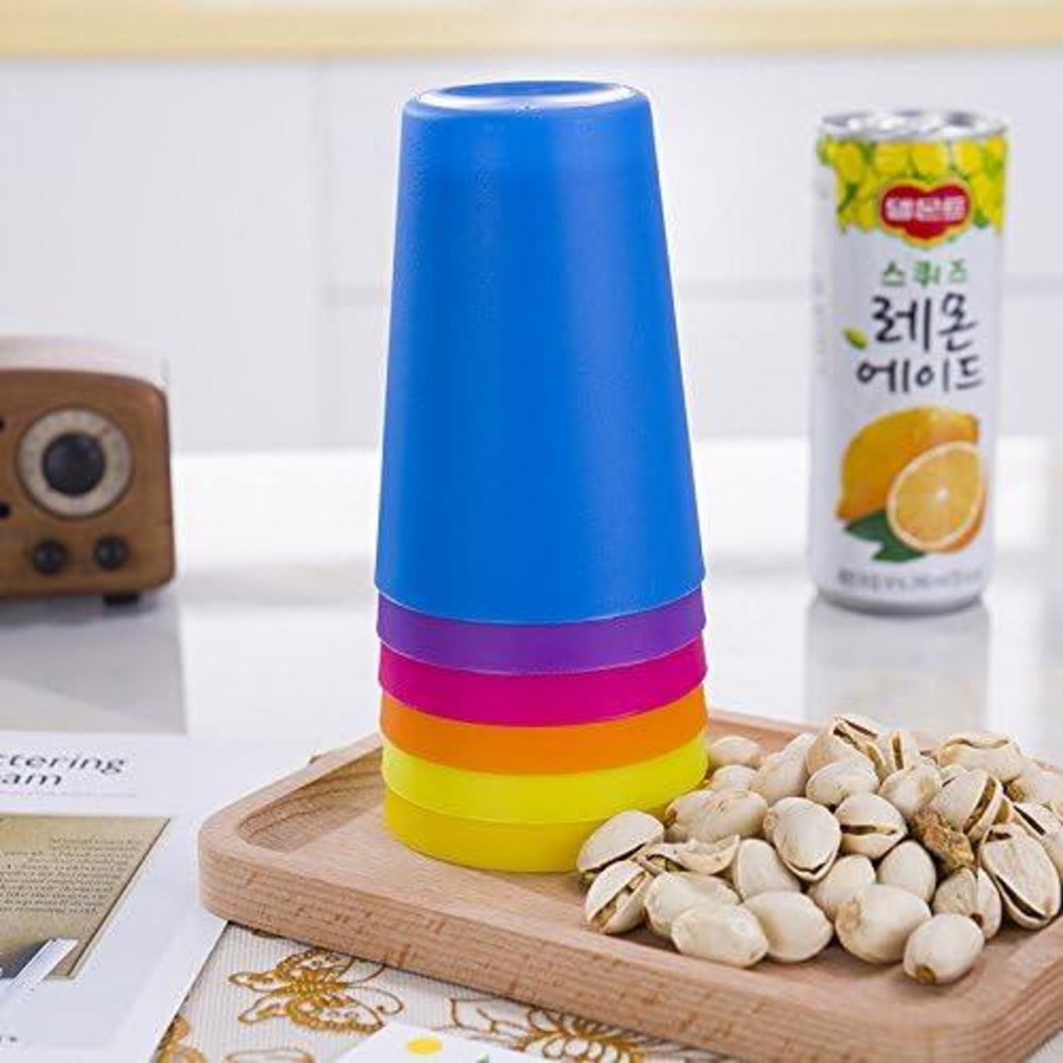 30er Set Bunte Plastikbecher Wiederverwendbar 260ml Trinkbecher Kinder