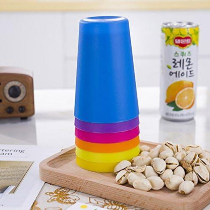 30er Set Bunte Plastikbecher Wiederverwendbar 260ml Trinkbecher Kinder