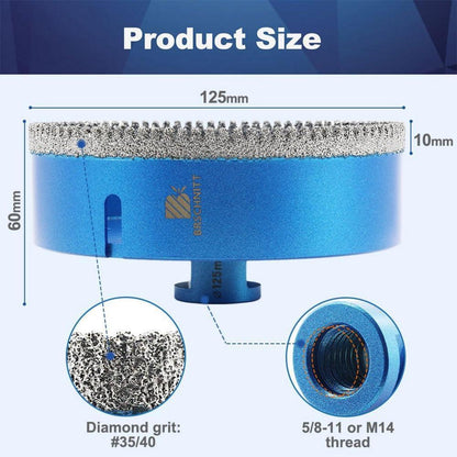 Diamant Fliesenbohrer 125mm M14 für Winkelschleifer