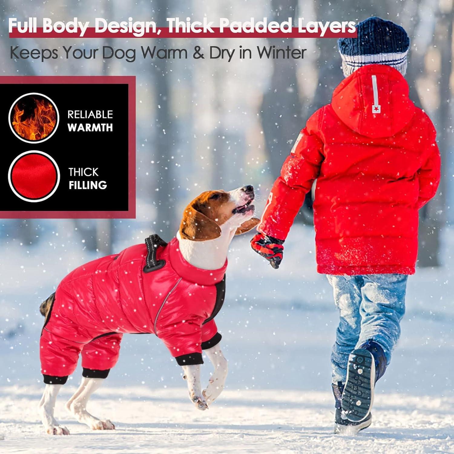 Wasserdichter Hundemantel Winterjacke Kleine Mittel Hunde Rot XL