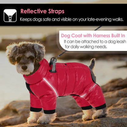 AOFITEE Hundemantel Winter Warme Hundejacke Wasserdicht Größe L Rot