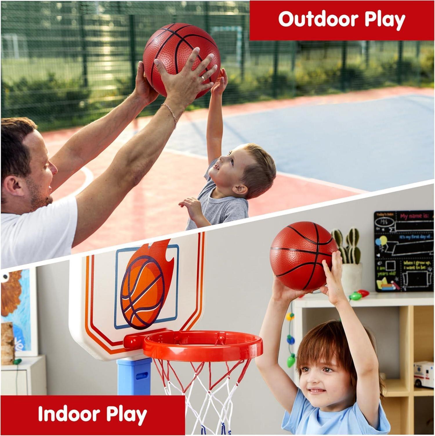 Kinder Basketballkorb Höhenverstellbar Indoor Outdoor Mini 3 8 Jahre Blau Orange